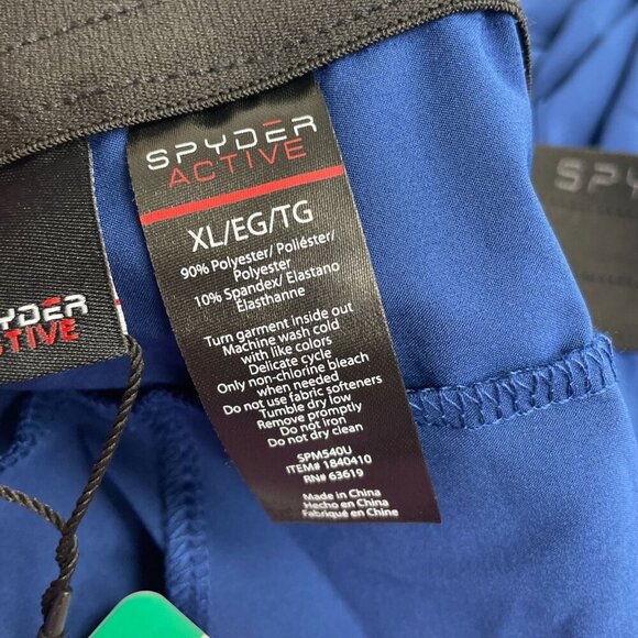 NEW Spyder Active Men's XL Blue Polyester Blend Athletic Shorts With Elastic - Picture 7 of 11